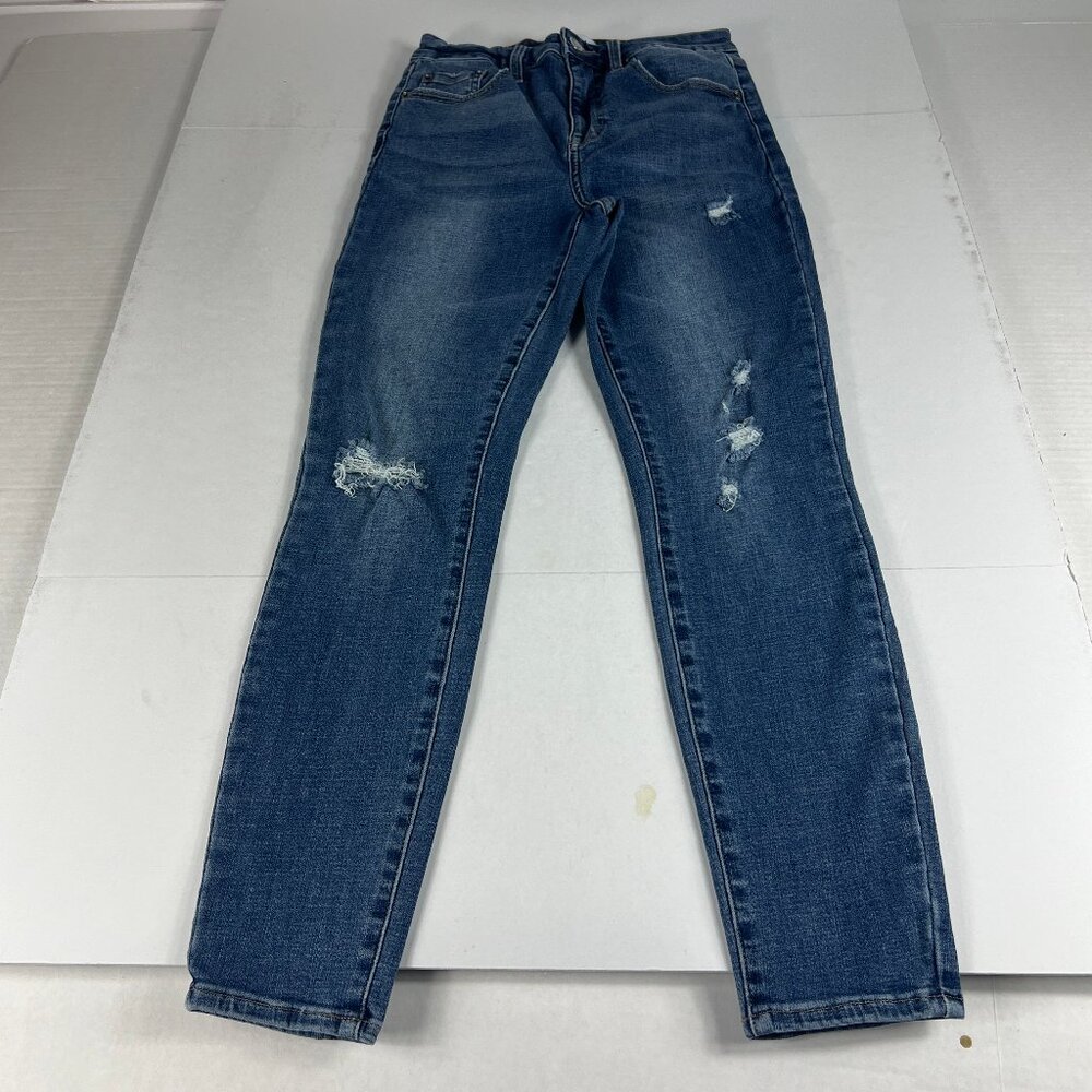 Pistola Jeans Women's 27x26* Mid Rise Skinny Crop Blue Distressed Denim Tag 27